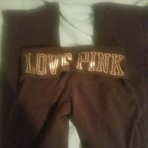 Black victoria secret pink lounge pants
